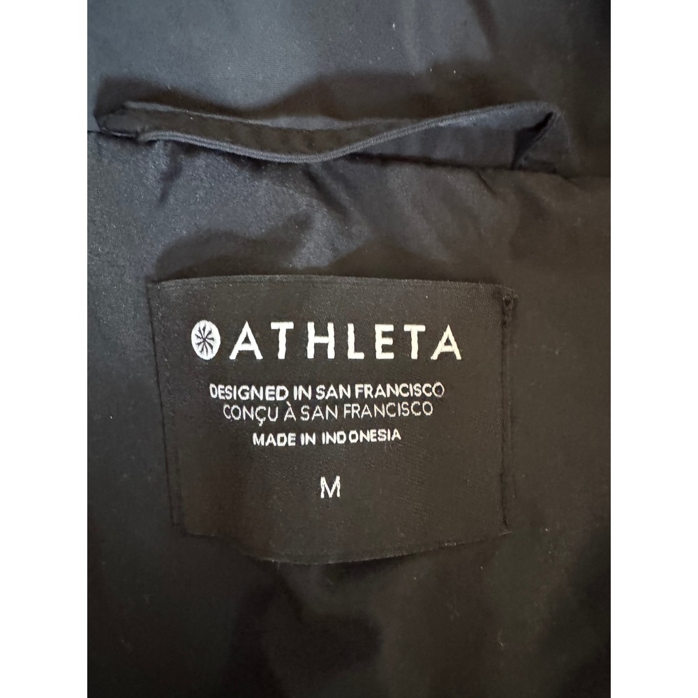 Athleta Jetset Bomber Jacket Black Medium Water Resistant Ruched Utility - Picture 7 of 12